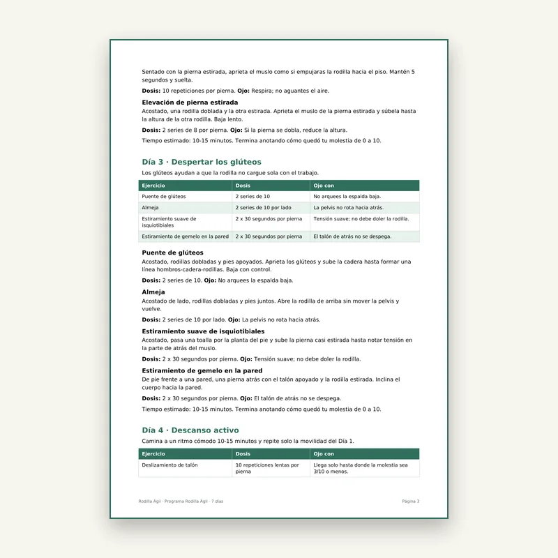 Portada del PDF Pausas de movilidad para tu día, complemento de Rodilla Ágil que se vende por separado